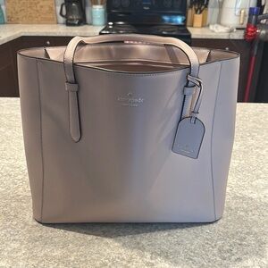 Kate Spade Gray Structured Tote with Top Handles